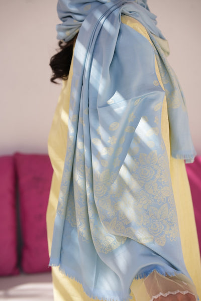 Silk Jaqured - Misty Grey