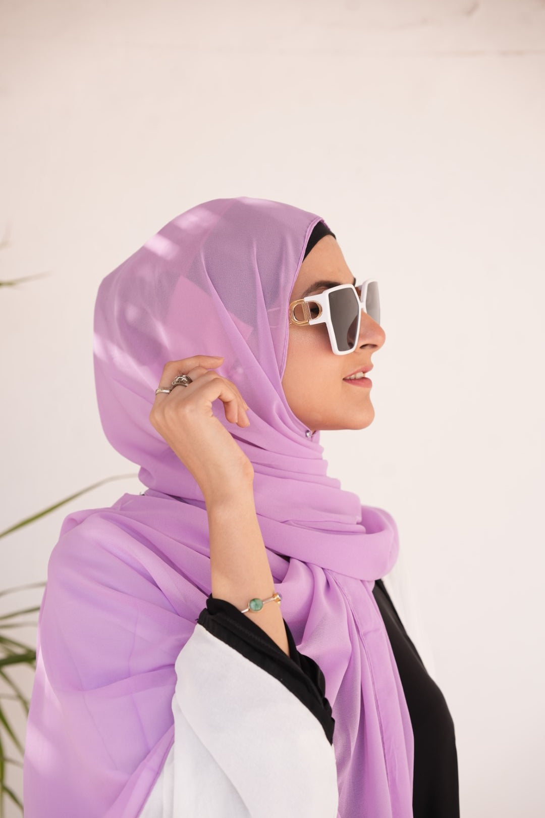 Georgette Hijab Pinkish Purple