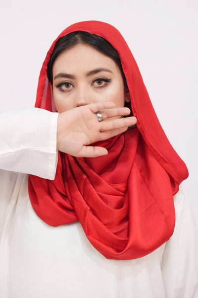 Crinkle Silk - Ruby Red
