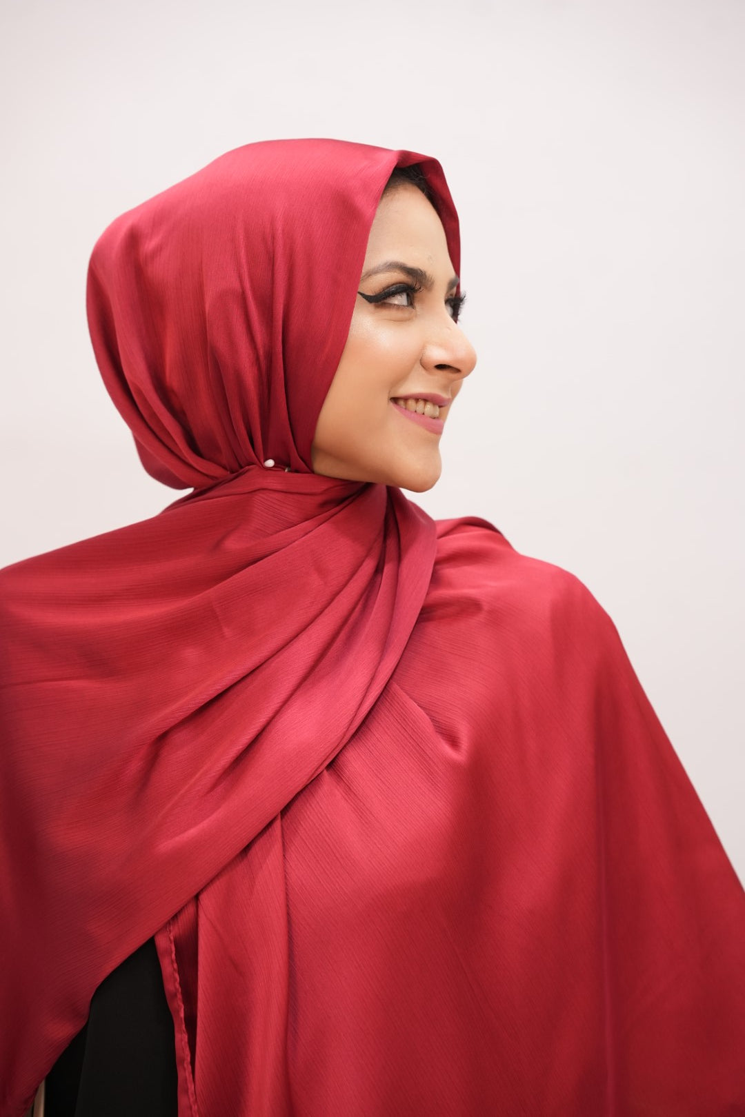Crinkle Silk - Deep Red