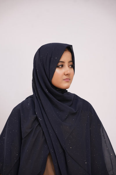 Georgette Glow Hijab - Navy
