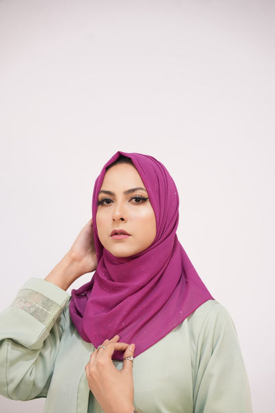 Georgette Glow Hijab -violet