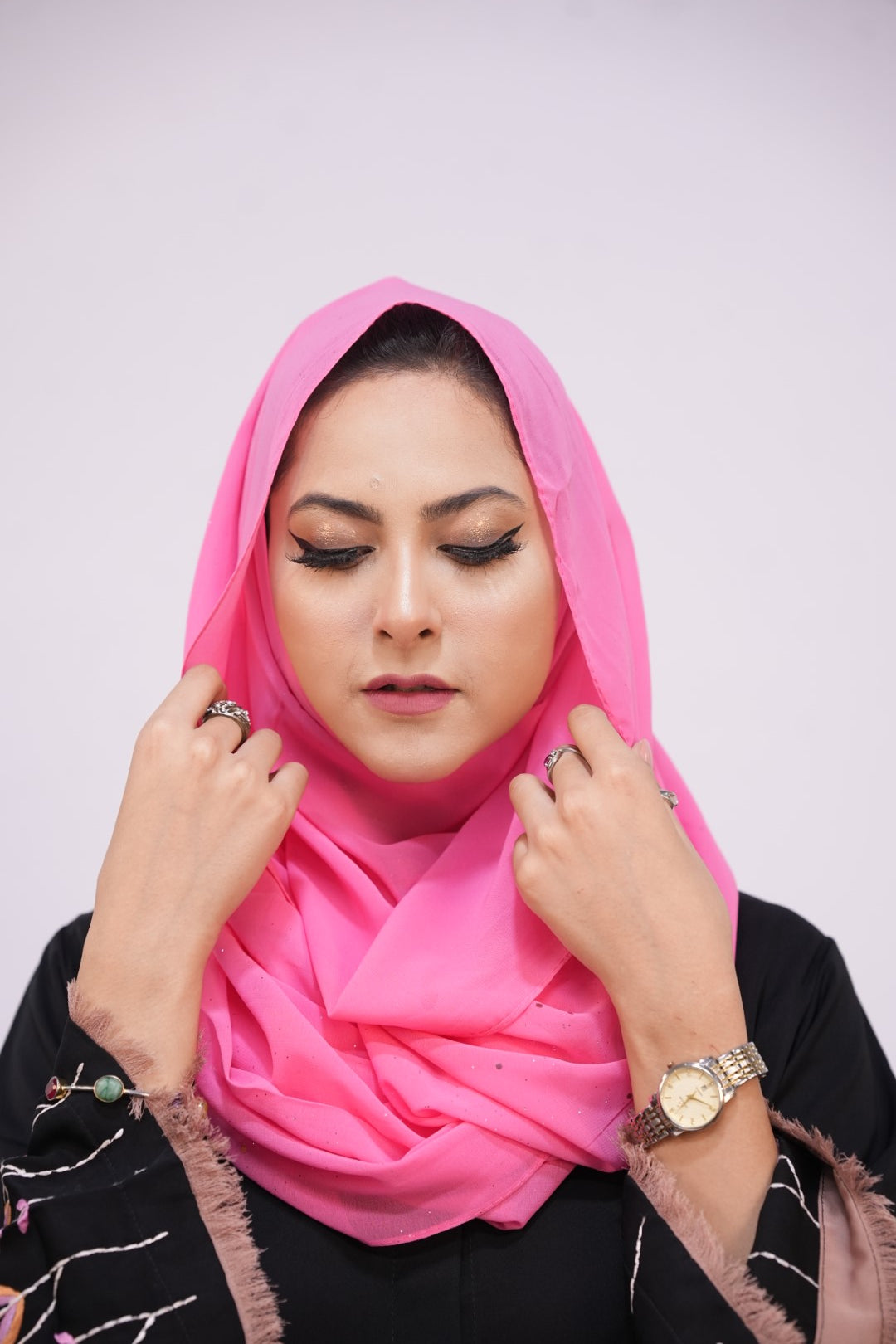 Georgette Glow Hijab - Pink Mauve