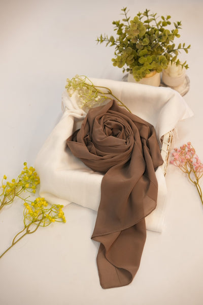 Georgette Hijab Dark Cocoa Brown
